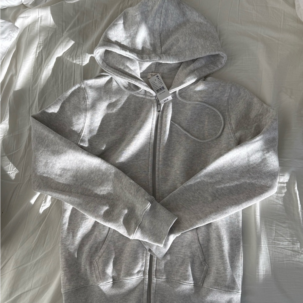 NWT Brandy Melville Light Gray Zip Hoodie